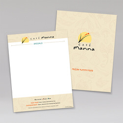 Cafe Manna Specials Preprinted Sheet
